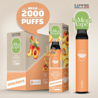 Ma Petite Vape Mega – Peche Ice 0mg 2000 Puffs